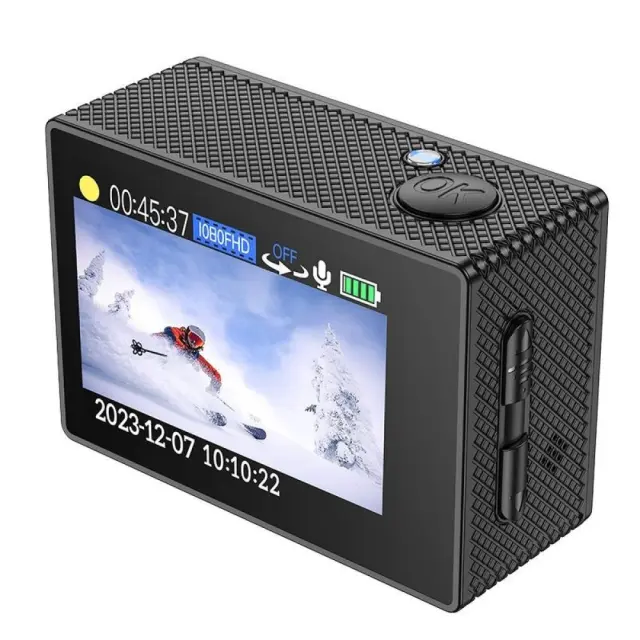 Hoco DV100 64GB Action Camera HD Υποβρύχια με Οθόνη 2" και Wi-Fi Μαύρη 2