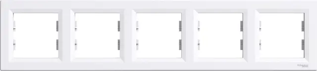 Asfora - horizontal 5-gang frame - white