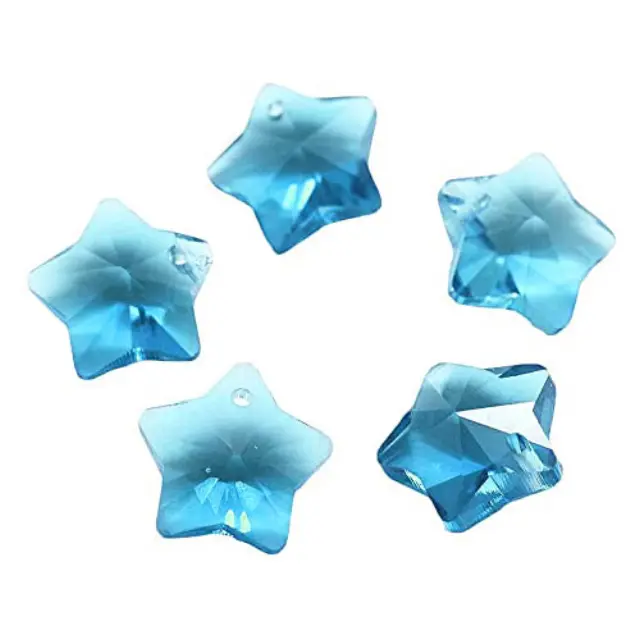 Χάντρα Γυάλινη Πρισματική Αστέρι Sky Blue 13x13.5x7mm - 10τεμ