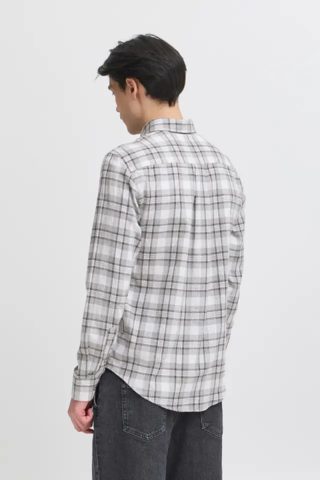 Casual Friday Ανδρικό Πουκάμισο Καρό 20505585 – Mid Grey Melange - M 2