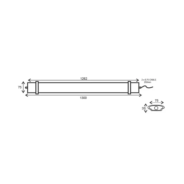 TETE ΓΡΑΜΜΙΚΟ ΦΩΤΙΣΤΙΚΟ LED 60W 1262mm 4000K 5800LM IP66 230VAC Ra80 / TETE6040 2
