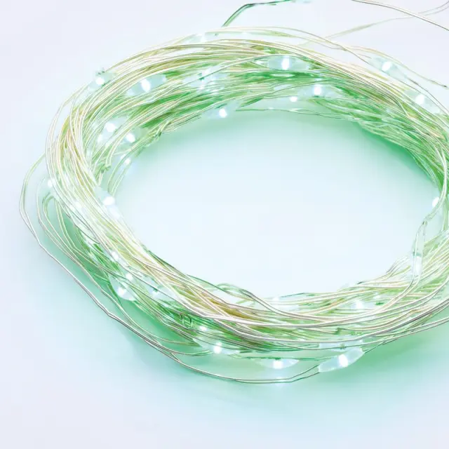 ΛΑΜΠΑΚΙΑ 100 LED ΣΕ ΣΕΙΡΑ ΠΡΑΣΙΝΟ ΑΣΗΜΙ ΜΕ ΜΠΑΤΑΡΙΕΣ 3xΑΑ ΧΡΟΝΟΔΙΑΚΟΠΤΗ & ΚΑΛΩΔΙΟ ΧΑΛΚΟΥ 10m IP44 10mm / X01100515