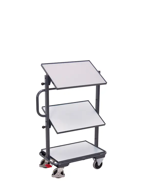 Variofit sw-400.844 Τρόλεϊ Μεταφοράς 3 Επιπέδων με Ανακλινόμενα Ράφια για Φορτίο Βάρους ως 200kg 3