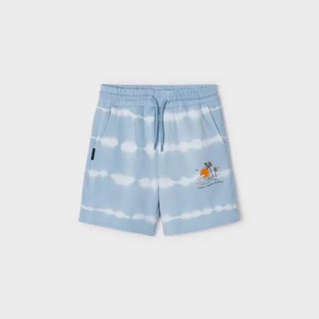 Mini 2 έως 10 ετών Βερμούδα tie dye από βαμβάκι γαλάζιο - 7Ε