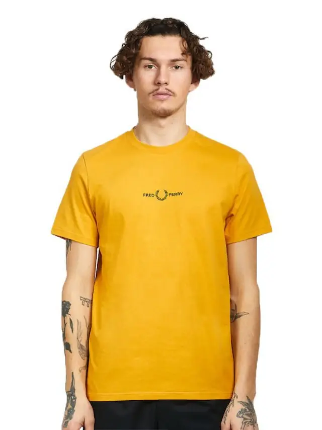 FRED PERRY CREWNECK-ΜΠΛΟΥΖΑ ΑΝΔΡΙΚΗ GOLD