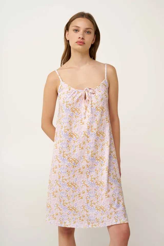 Βαμβακερό Νυχτικό με Τιράντες Vamp 24301 LILLA PASTEL 2