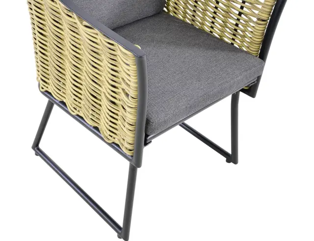 Καρέκλα κήπου Solamente Lesli Living από Αλουμίνιο/Wicker με αδιάβροχα μαξιλάρια και διαστάσεις 56x60x77cm 41657 3
