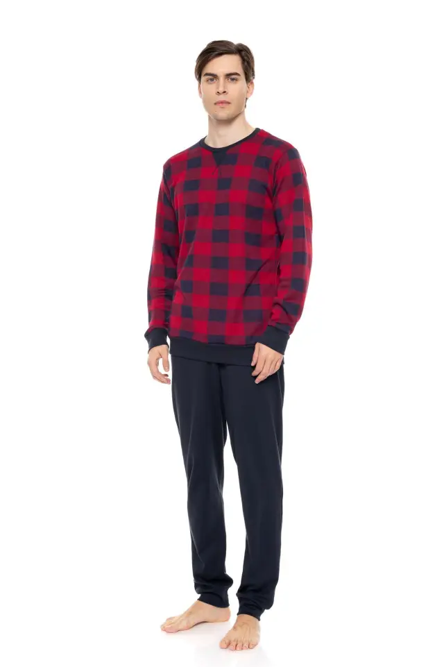 W-M727 - Type - PYJAMA JACQUARD BLUE BORDO PLAID 2