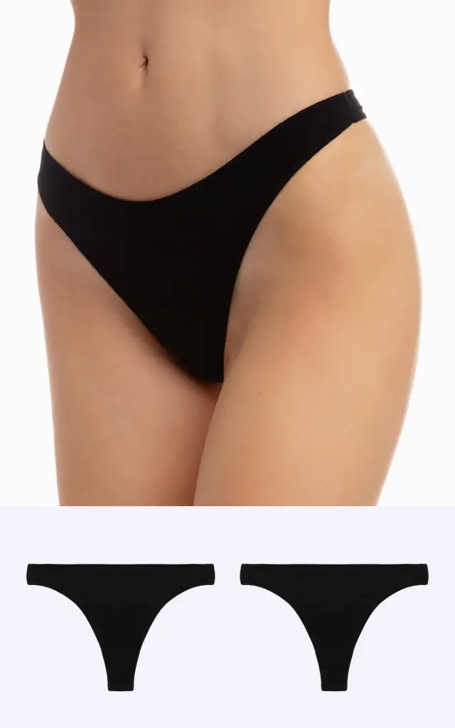 Fimelle TENCEL™ Modal Γυναικείο Invisible String 2τμχ Minerva - Μαύρο