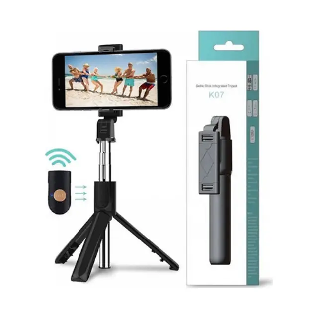 K07 Selfie Stick Τρίποδο Κινητού με Bluetooth Μαύρο