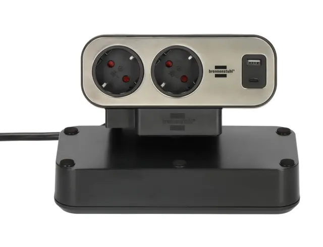 Επιτραπέζιο Πολύπριζο Ασφαλείας Estilo Brennenstuhl - 9x Schuko - 1x USB-A, 1x USB-C - 19.500A - Με Διακόπτη On/Off - Καλώδιο 2m - Black1153580210 2