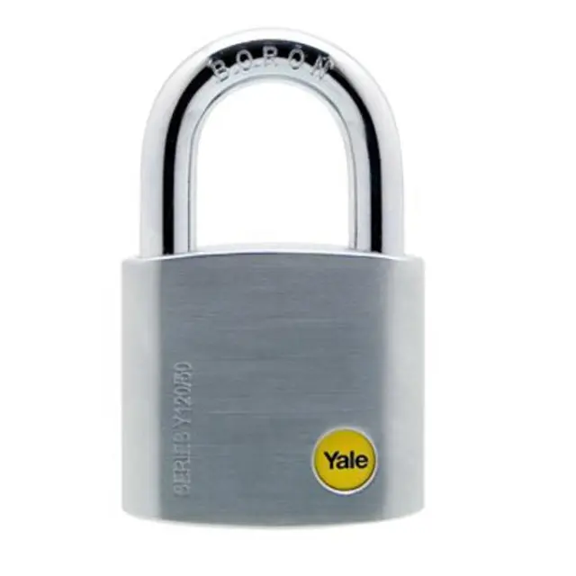 Λουκέτο Ασφαλείας 52mm Χρωμέ Σατίν Λαιμός Boron YALE Υ120