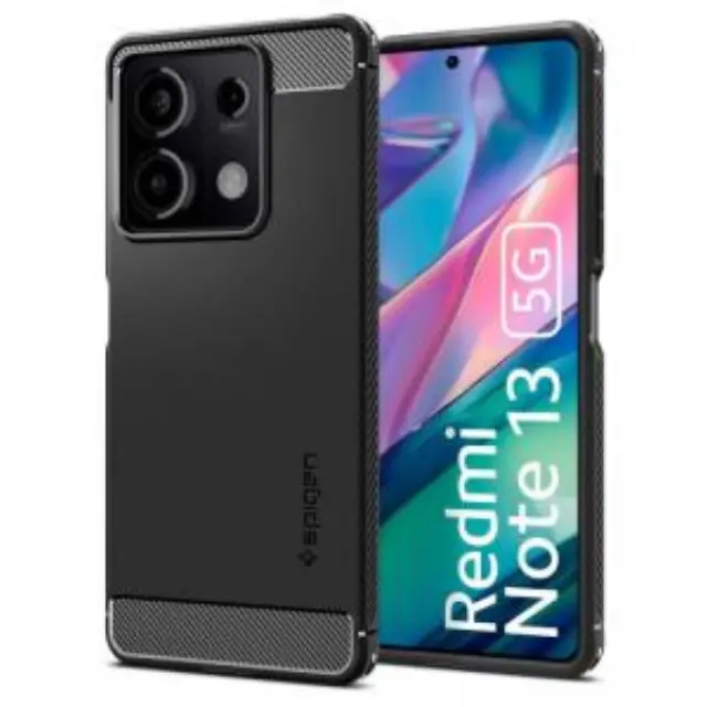 Θήκη Soft TPU Spigen Xiaomi Redmi Note 13 5G Rugged Armor Μαύρο N64539 3