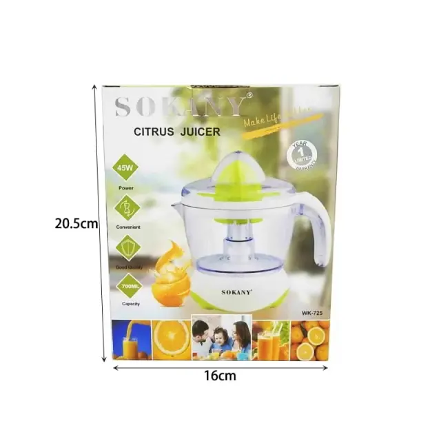 Sokany Ηλεκτρικός Στίφτης 45W με Χωρητικότητα 700ml WK-725 - Sokany Juicer 45W with 700ml Capacity WK-725 5599 3