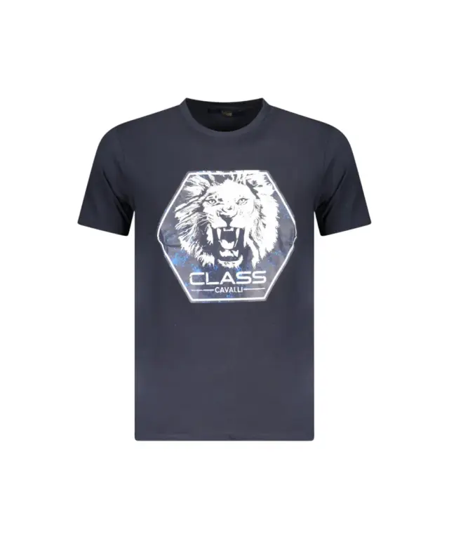 Cavalli Class - Ανδρική Μπλούζα T-Shirt Κοντομάνικη Short Sleeve TXT60PJD060-04502 Μπλε