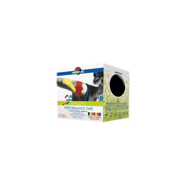 Master Aid Performance Tape Αυτοκόλλητη Ελαστική Ταινία Κινησιοθεραπείας Μαύρη 5mx5cm 1τμχ