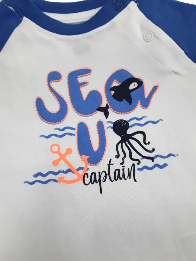 T-shirt Μπλουζάκι Sea U Captain Venere White Blue 8010659 - 12 M (80cm) 2