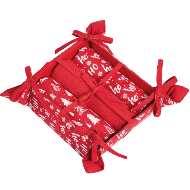 DAS HOME CHRISTMAS ΠΟΤΗΡΟΠΑΝΑ ΣΕΤ 3ΤΜΧ 45X65 0910 RED