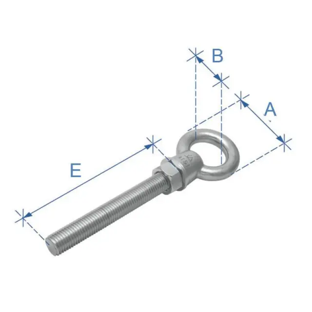 Μάπα Με Παξιμάδι Και Ροδέλα Inox 316 - 8 x 80