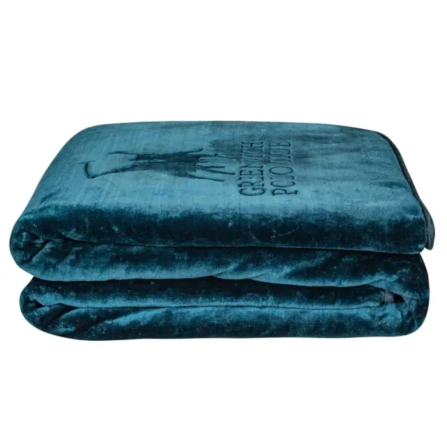 Κουβέρτα 220x240 Υπέρδιπλη Βελουτέ Essential Greenwich Polo Club 3498 Dark Aquamarine 100% Ακρυλικό 3