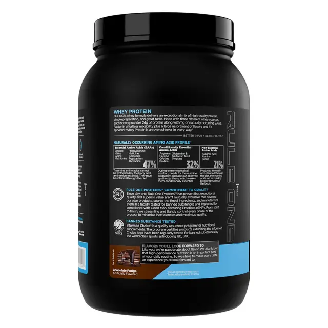 Rule1 Whey Protein Chocolate Fudge, 2 lbs 3
