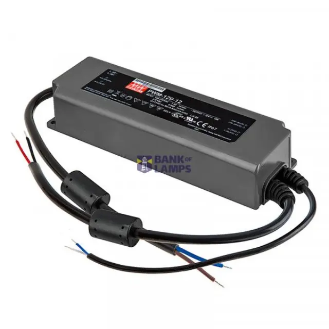 AC-DC Single output LED driver Constant Voltage (CV); PWM output for LED strips; Output 12Vdc at 10A; Dimming with 0-10Vdc or PWM; IP67 120W