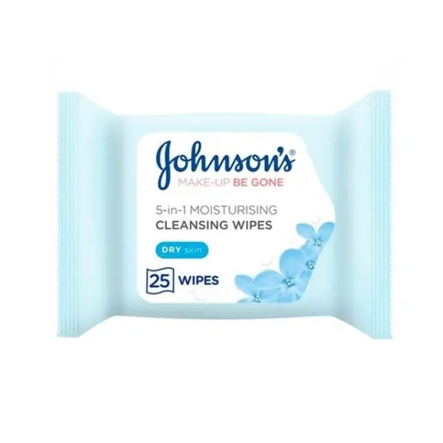Johnson's Μαντηλάκια Καθαρισμού & Ντεμακιγιάζ Ξηρή/Ευαίσθητη 25 Τεμ