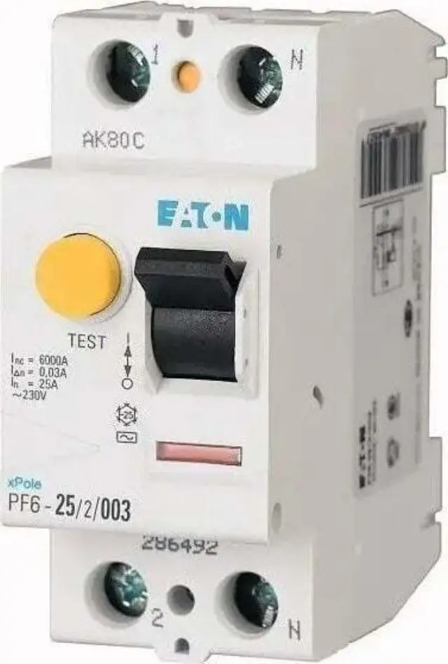 PF6-25/2/003 Residual current circuit breaker (RCCB), 25A, 2 p, 30mA, type AC