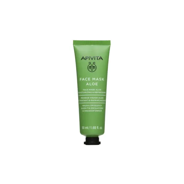 Apivita Face Mask Aloe, Μάσκα Προσώπου με Αλόη για Βαθιά Ενυδάτωση και Προστασία από Ερεθισμούς, 50ml