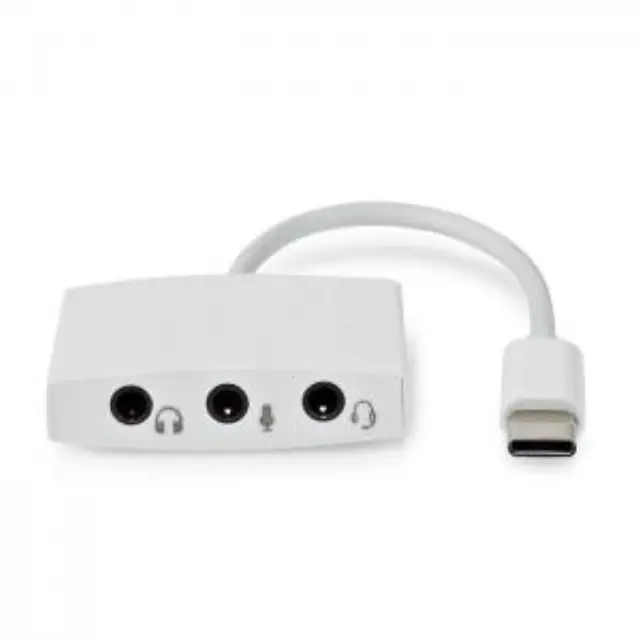 Αντάπτορας USB High-Speed Type-C αρσ. – 3x 3.5mm θηλ., 0.10m, σε λευκό χρώμα. 2