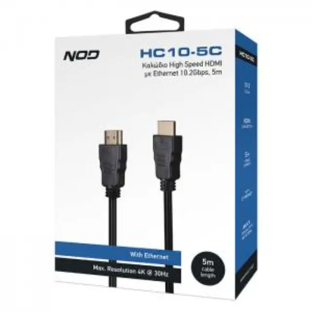 Καλώδιο High Speed HDMI με Ethernet 10.2Gbps, HDMI αρσ. - HDMI αρσ., 5m. 3