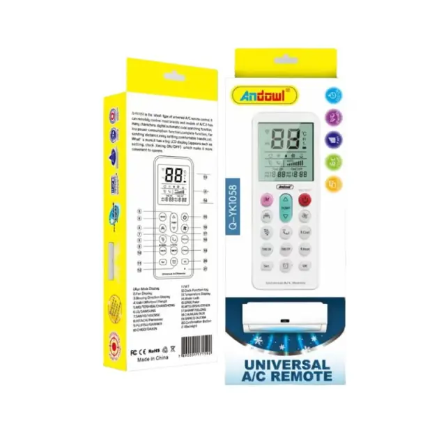 Andowl Universal Τηλεχειριστήριο για Κλιματιστικό Q-YK1058 - Universal A/C remote control 075518