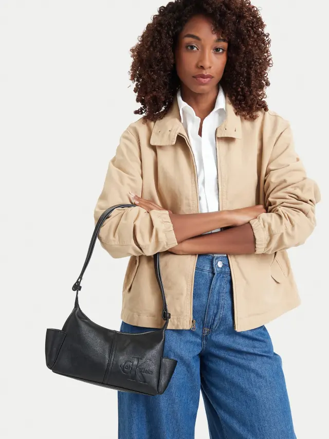 Calvin Klein Pockets Monologo Crossbody Μαύρο 2