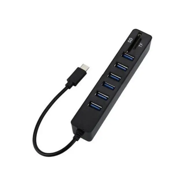 Andowl USB 3.0 Hub 8 Θυρών με σύνδεση USB-C Q-HU300B - Card Reader 075962 2