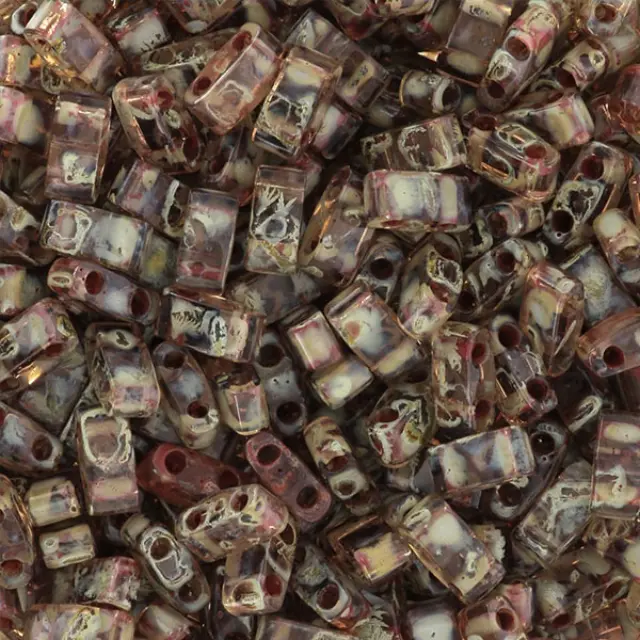 Χάντρα Miyuki Half Tila No4505 Picasso Light Smoke Topaz ~7gr