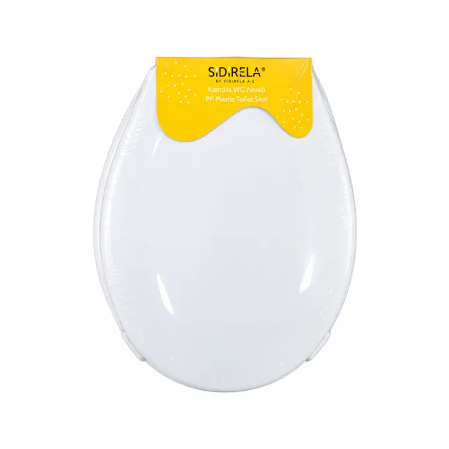 SIDIRELA Καπάκι Λεκάνης WC Πλαστικό Λευκό 36,5x35,8cm - White Plastic Toilet Seat E-1976