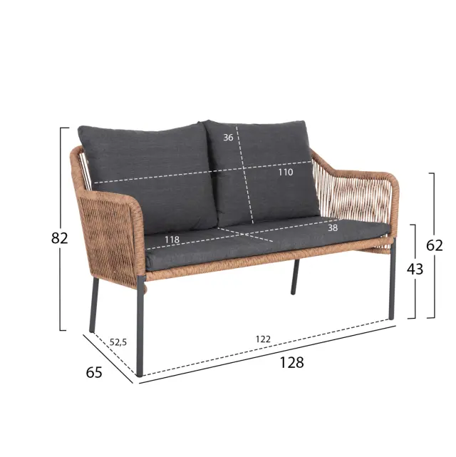 ΚΑΝΑΠΕΣ ΕΞ.ΧΩΡΟΥ FB96054.03 ΑΛΟΥΜ. ΑΝΘΡΑΚΙ-ΣΥΝΘ.RATTAN ΜΠΕΖ-ΑΝΘΡΑΚΙ ΜΑΞΙΛΑΡΙΑ 2