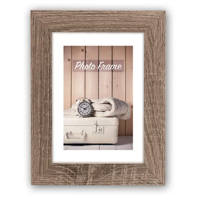 Kορνίζα τοίχου NELSON 5 , 50X70 ξύλινη mdf για παζλ η φωτογραφία 50Χ70 χρώμα γκρι , καφέ με νερά ξύλου