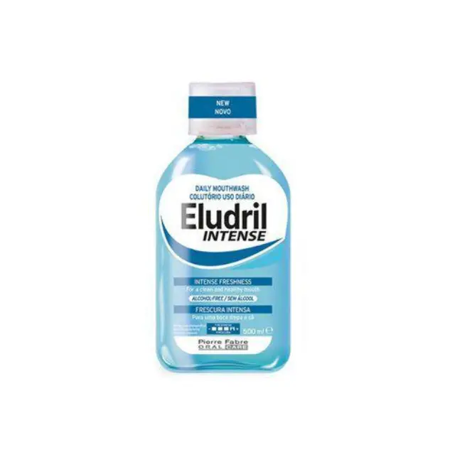 ELGYDIUM Eludril Intense Freshness Alcohol-Free Daily Mouthwash Στοματικό Διάλυμα Καθημερινής Χρήσης για την Καταπολέμιση Βακτηρίων με Αίσθηση Φρεσκάδας Χωρίς Αλκοόλ 500ml