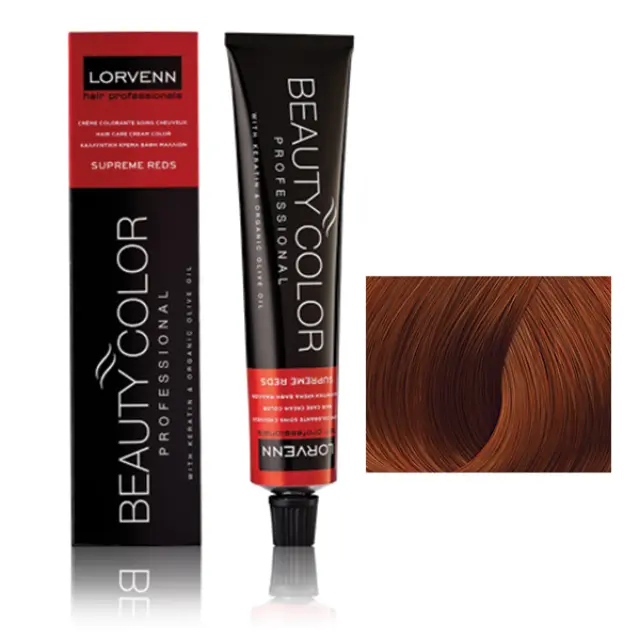 Lorvenn Beauty Color Supreme Reds 70ml | Απόχρωση 7.45 Ξανθό Χάλκινο Ακαζού