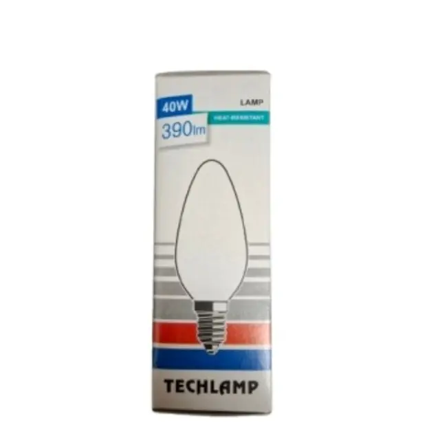 Techlamp Λάμπα Κερί Ε14/40W Γάλακτος
