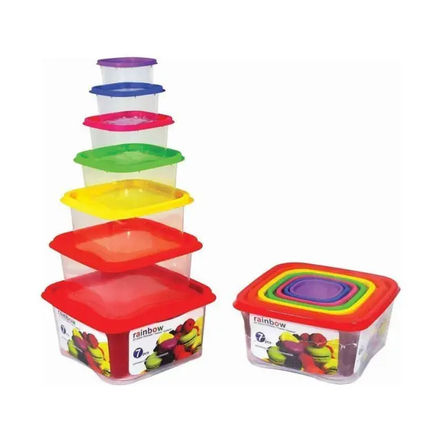 Sidirela Δοχείο Φαγητού Πλαστικό Πολύχρωμο 7τμχ - Plastic Food Container 7pcs e-2234