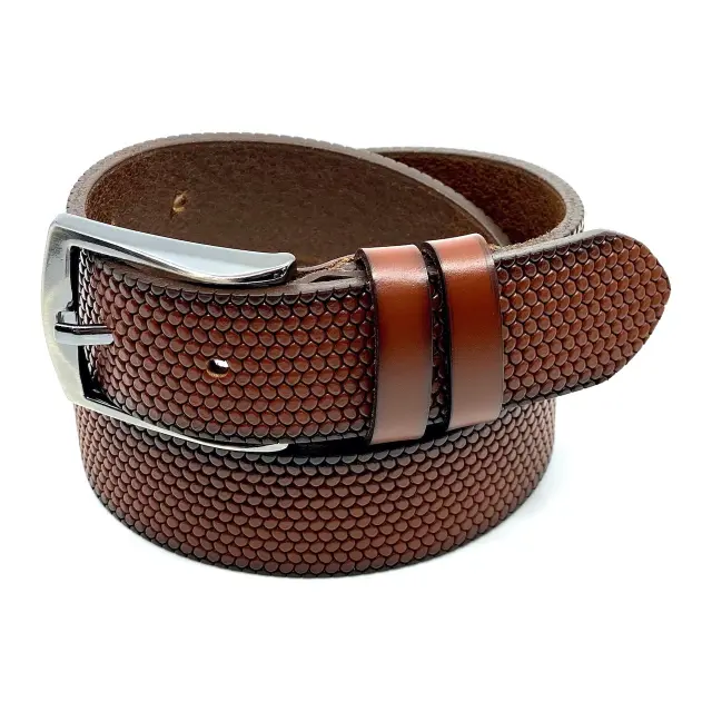 Κονιάκ Δερμάτινη Ζώνη Full Grain 3,5 cm