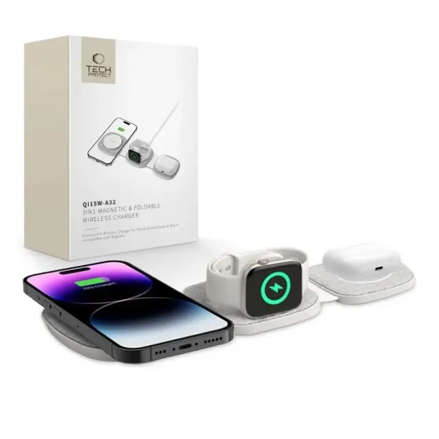 Tech-Protect Ασύρματη Βάση Φόρτισης QI15W-A32 3in1 Gray