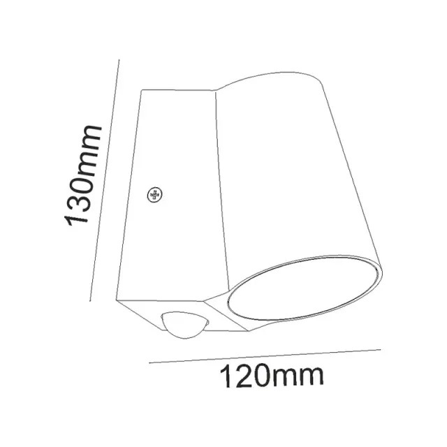 LED COB WALL SENSOR LUMINAIRE 6W 400LM 100° 230V AC 3.000K DARK GREY CRI80 IP54 30.000HRS / LG0509GPIR 2