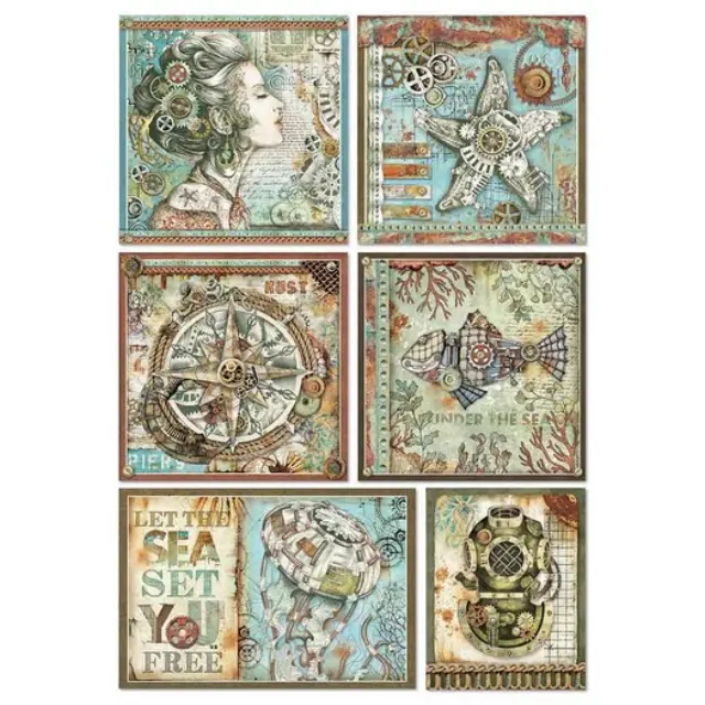 Ριζόχαρτο Stamperia 21x29cm A4, Sea World Frames