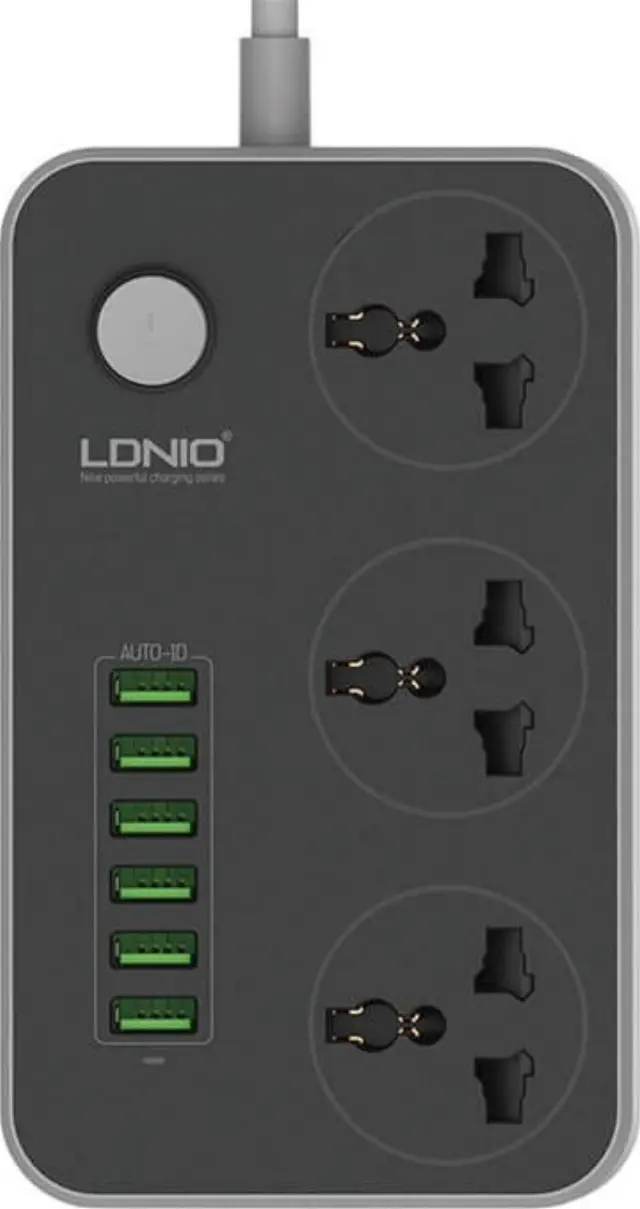Ldnio Πολύπριζο 3 Θέσεων με Διακόπτη, 6 USB και Καλώδιο 2m SC3604 2