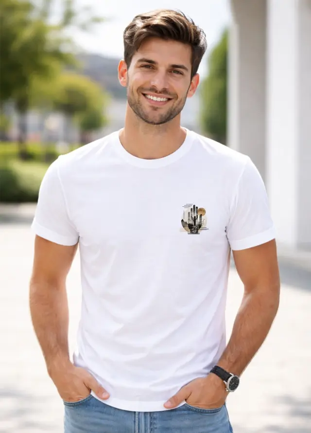 T-shirt Noshame® Λευκό με τύπωμα - 152625 - XXL