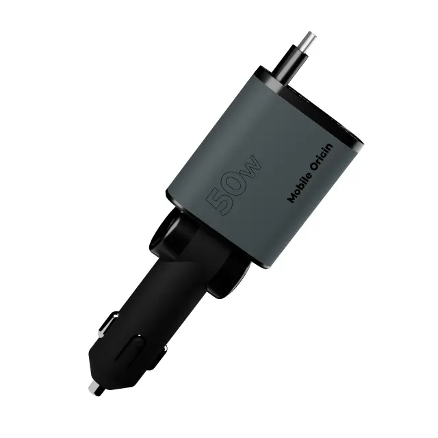 Mobile Origin 4in1 50W Car Charger CA28 - USB-C + USB-A, USB-C and Lightning Cable 3