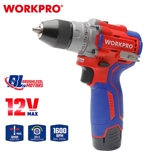 WORKPRO ΕΠΑΝΑΦΟΡΤΙΖΟΜΕΝΟ ΔΡΑΠΑΝΟΚΑΤΣΑΒΙΔΟ 12V-Li BL 42Nm. (2×2,0AH) WP460201 (PROFI)